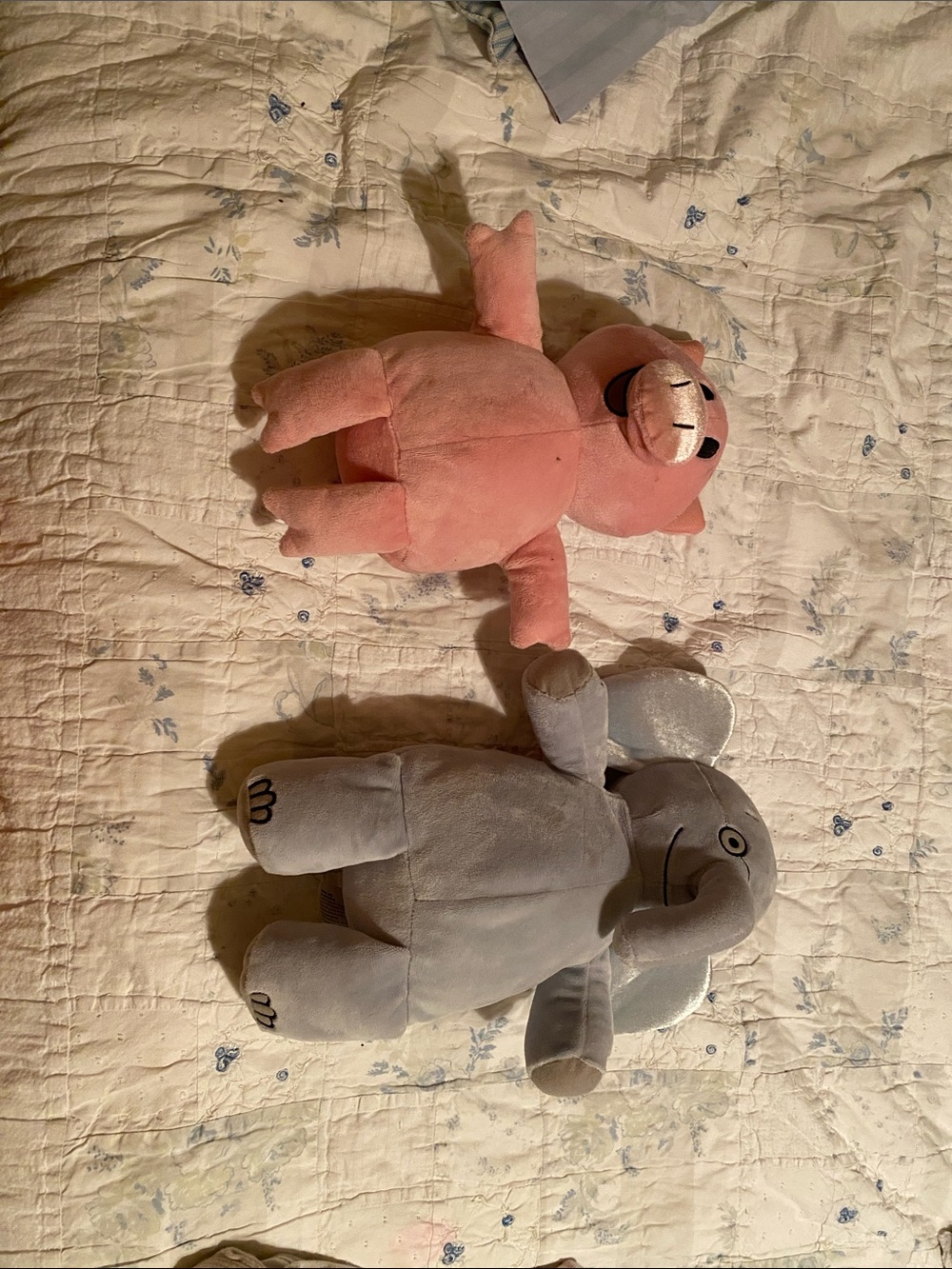 Kohl's Pink Pig & Gray Elephant Plush Toy Pair